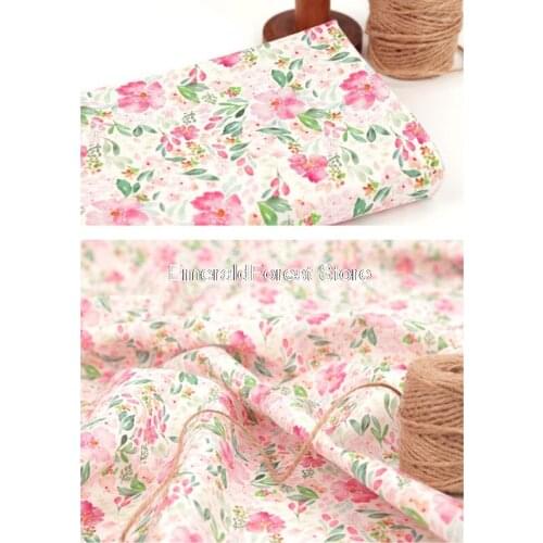 Imported high quality plain cotton fabric, digital printing manual DIY clothing dress baby clothes fabric cotton 90cmx110cm