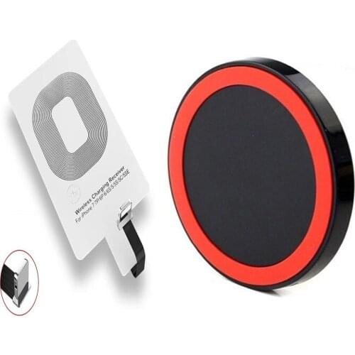 Round Qi Wireless Charging Kit Charger Adapter Receptor Pad Coil Receiver For iPhone8 X/5/6/7 Huawei Xiaomi All Android Phones