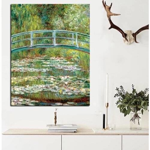 Claude Monet Painting Water Lilies Canvas Wall Art Painting Printed Home Decor Oil Canvas Painting Reproduction