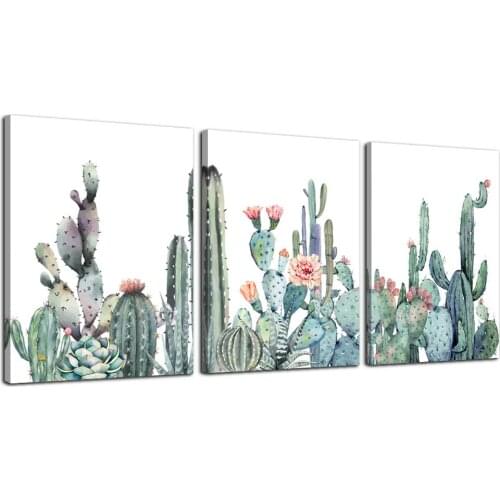 Canvas Wall Art for bedroom living room Canvas Prints Artwork Green plants Succulent cactus flower painting Drop shipping