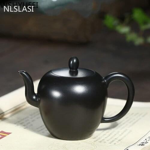 Chinese Yixing Tea Pot Boutique Purple Clay Teapots Raw ore black mud Handmade kettle Tea ceremony supplies Customized 220ml