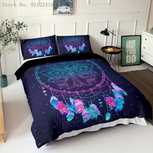 Bohemian Style Bedding Set Dream catcher Duvet Cover Comfortable Microfiber Single Queen Double Size Three-Piece Bedclothes