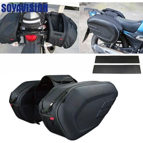 Set Universal fit Motorcycle Pannier Bags Luggage Saddle Bags Side Storage Fork Travel Pouch Box 36-58L for Honda Yamaha Kawasak