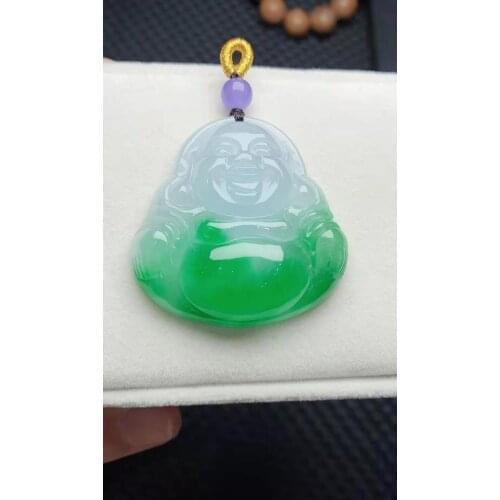 Natural grade A green jade pendant handcarved Buddha jade pendants jade gift jadeite jade necklaces jade jewelry