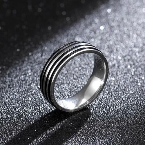 MANGOSKY JR2702 6mm Titanium Vintage Rings For Men and Women