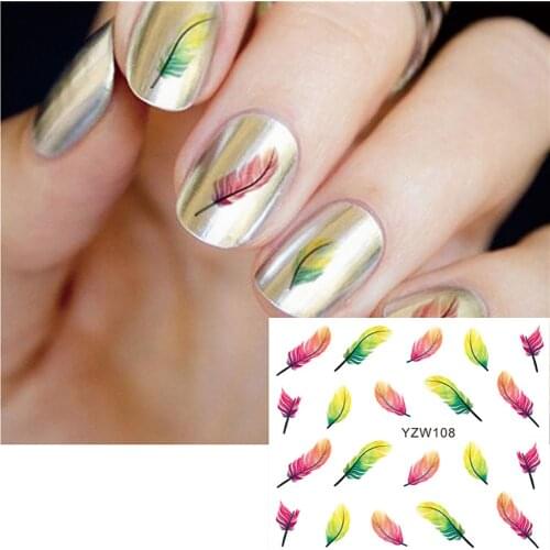 Cartoon Anime Series Nail Watermark Sticker Owl Feather Flowers Lips Lipstick Cute Nail Applique Jewelry Stickers For Nails