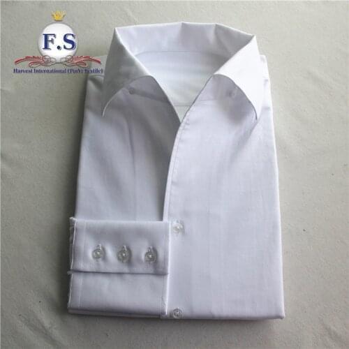 Made to measure New V-Open with one piece turnover collar men dress shirt with long sleeve