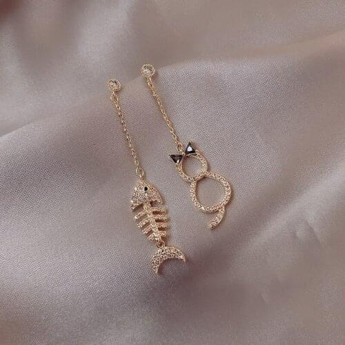 2020 New Fahion Womens Earrings Fine Cat Fish Drop Earrings for Women Bijoux Korean Party Party Girl Jewelry Gifts Wholesale