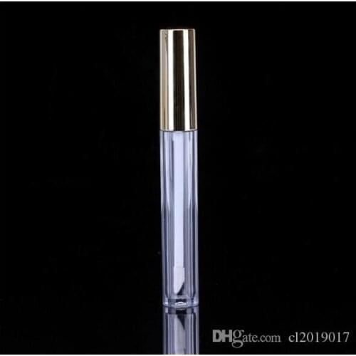 Wholesale hot 10ML Mini round lip gloss tube cosmetic package lip gloss bottle empty container with gold cap new