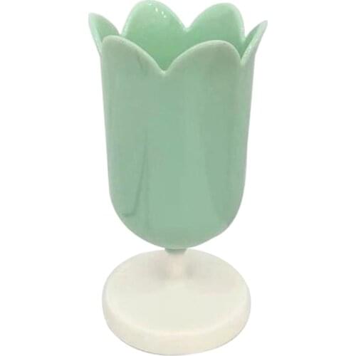M17D Plastic Storage Box Cosmetic Brush Pen Holder Petal Shaped Sundries Container