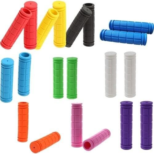 Mountain Bike Grips screw handles handlebars Trekking Soft Rubber 1 pair White
