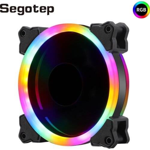 Segotep ARGB Cooling Fan 120mm Quiet AURA SYNC 12V/4Pin Computer Case Fan Cooler 12V Heat Sink PC Chassis Fan