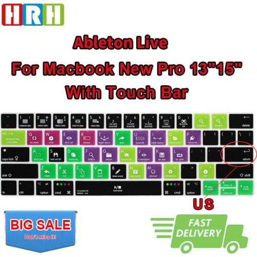 HRH Ableton Live Hotkey Silicone US Keyboard Cover Skin For Mac Pro 13" A1706 A1989 15" A1707 A1990 A2159 Release With Touch Bar
