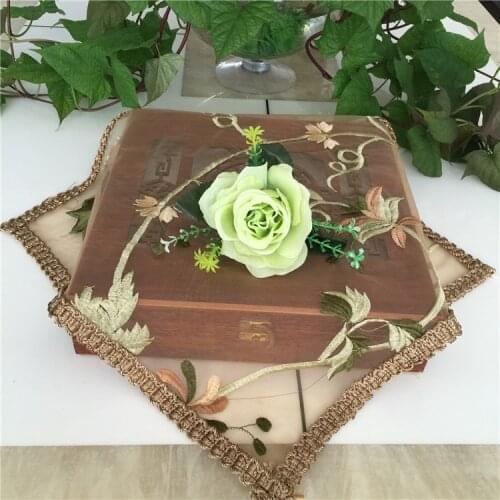 Elegant Embroidery Small fresh cloth Table Runner Pastoral Fabric Tea tablecloth, Luxury Table mat table Cover for decoration