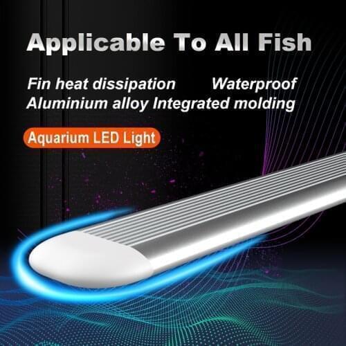 Super Slim LED Aquarium Lighting Aquatic Plant Light 56-65CM Extensible Waterproof Clip on Lamp For Fish Tank