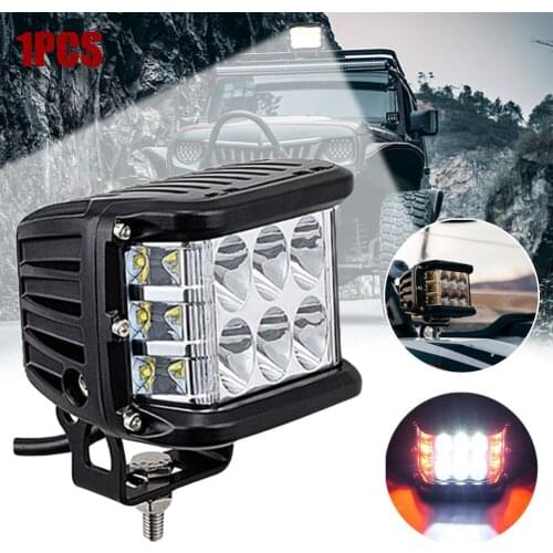 LED Car Bar 4x4 60W Led Pods Driving Fog Off-road LED Work Light Strobe Lamp Fog ATV SUV Trucks White & Amber Strobe Lamp
