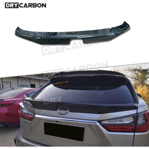 For Lexus RX300 RX450H 2016-2020 Carbon Fiber Rear Boot Middle Spoiler FRP Trunk Trim Sticker Wings
