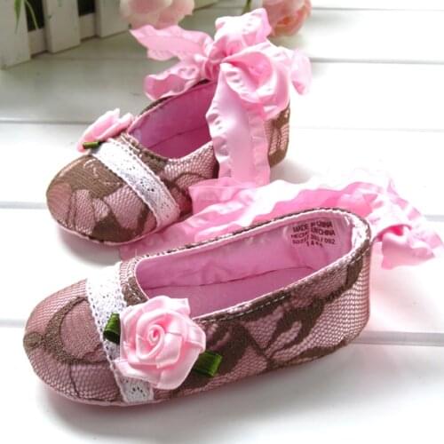 2019 Spring infant baby shoe hotest Lace rose front strap princess baby toddler shoes q171