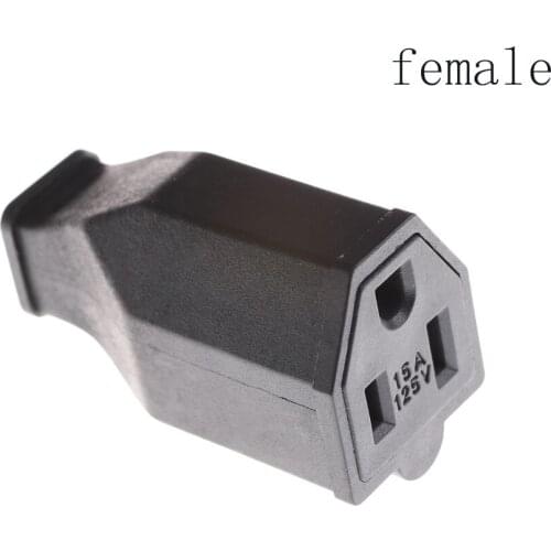 AC 125V 15A High Performance 3 Pin Male Female Power Cord Connector US Plug Converter Whosesale