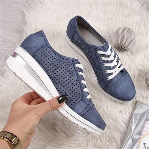 Women Shoes Sneakers 2020 Hollow Out Breathable Platform Wedge Shoes Sneakers Women Casual Shoes