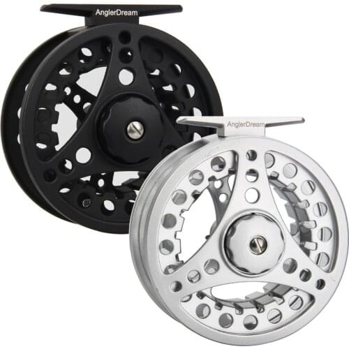 1/2 3/4 5/6 7/8 WT Fly Fishing Reel Large Arbor Black/Sliver Right and Left Handled Aluminum Fly Reel 2+1 Ball Bearing