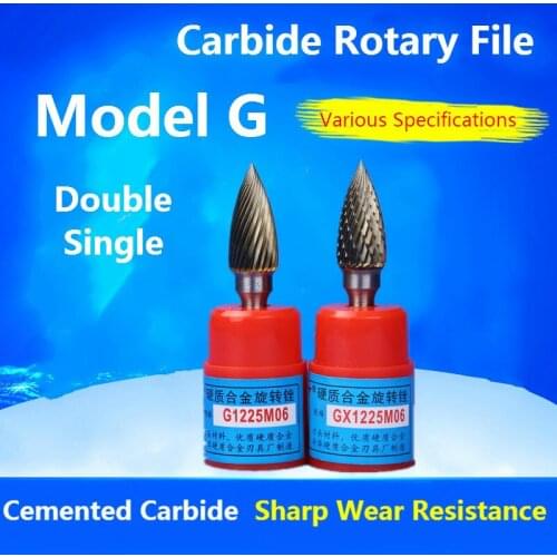1pcs Model G shank diameter 6mm Tungsten Carbide Rotary File Milling Cutter Rotary Tool File
