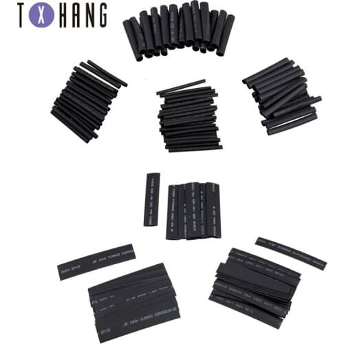 127pcs Black Tube Car Cable Sleeving Assortment Wrap Wire Kit with Polyolefin Tub Free Shipping diy electronics