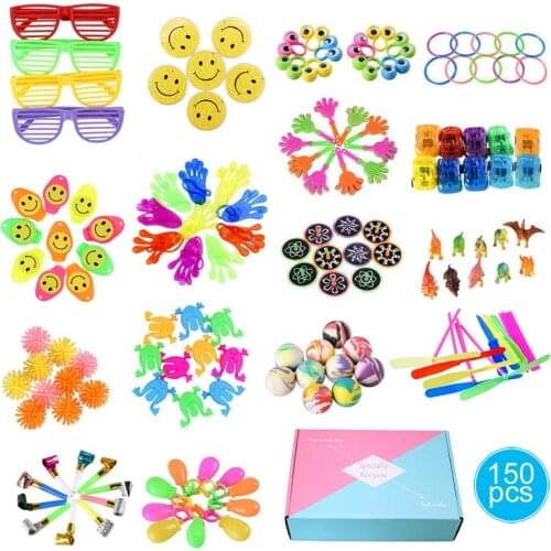 150Pcs/Box Birthday Party Supplies Plastic Classroom Rewards Carnival Prizes Bulk Toys Nice Gift Loot Bag Kids Assortment Toys
