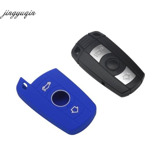 Jingyuqin 3 Buttons Silicone Car Remote Key Fob Shell Cover Case For BMW 1 3 5 6 7 Series X3 X5 E36 E39 E90 E91 E92 E60