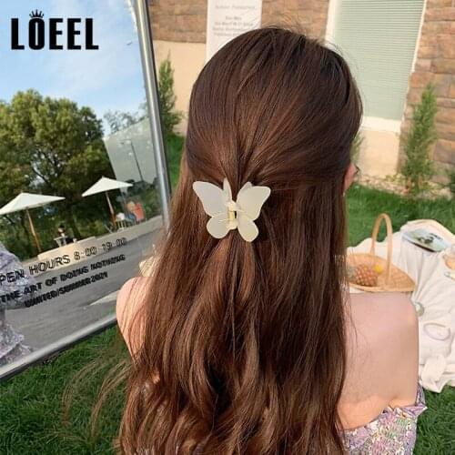 4.5cm Butterfly Hair Claws Female Elegant Matte Acetate Acrylic Hairpins Crab Barrettes Headdress Women Girls Hair Accessories