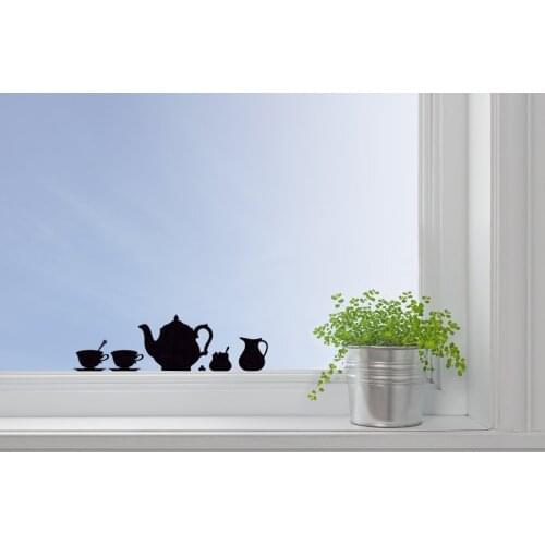 Tea Sets Silhouette Wall Sticker Vinyl Wall Decal for Switch Laptop Window Decal Poster Mirror Art Mural S-864