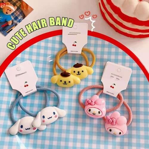 W&G Girls Colorful Hair Clips Kawaii Elastic Hair Bands Small Hair Claws Kids Sweet Hairpin Cartoons Fashion Hair Accessories