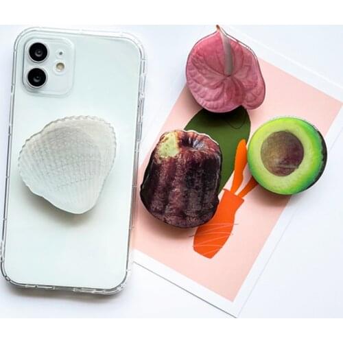 Conch Dropping Glue Fold Finger Grip Ring Mobile Phone Holder For Iphones Samsung Xiaomi Cute Cartoon Desktop Stand Bracket