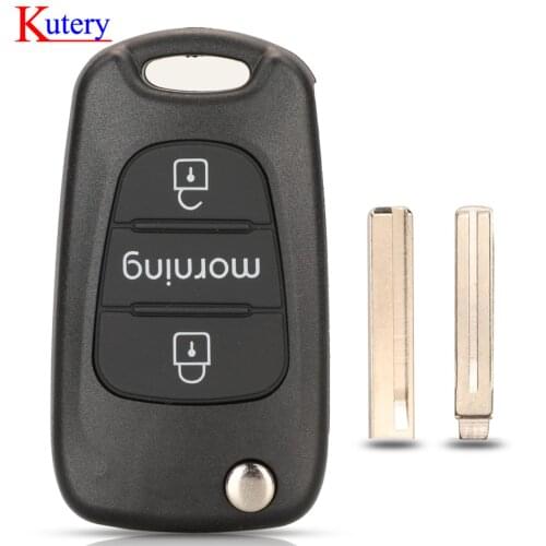 Kutery 3 BTN Flip Remote Car Key Case For Kia Morning Picanto Sportage Rio 3 K2 K5 Ceed Cerato Soul Hyundai I20 I30 IX35 Accent