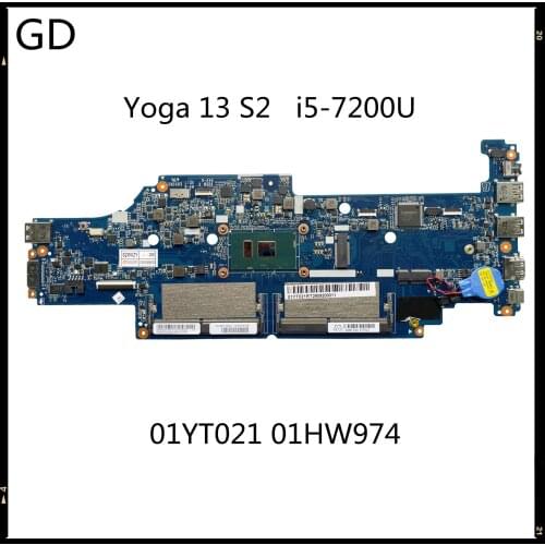 GD Original For Lenovo Thinkpad Yoga 13 S2 Laptop Motherboard i5-7200U DA0PS9MB8E0 01YT021 01HW974 DDR4 Full Tested