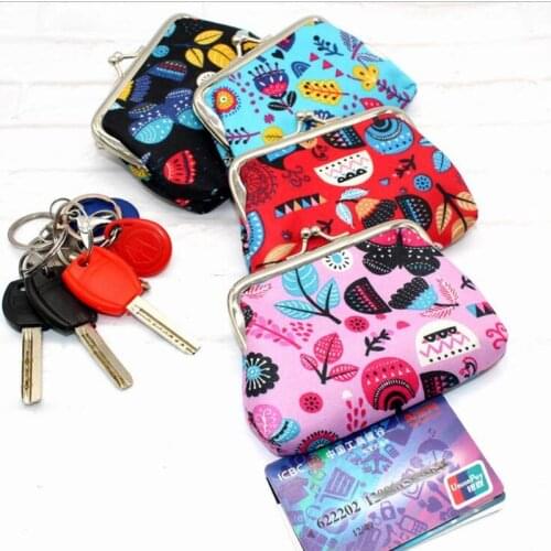 M259 Cartoon Coin Purse Women Girl Child Cute Flowers Grass Printing Hasp Wallet Women Girl Gift Wholesale
