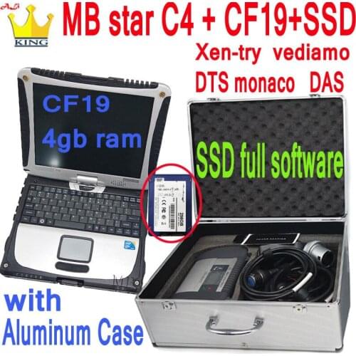 BEST MB STAR C4 SD Connect Multiplexer Compact 4 WIFI STAR C4 Software 2021.03 Diagnostic Scan tool with laptop CF-19 full set