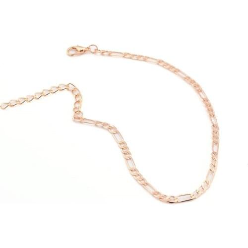 Fashion High Quality Alloy Color Anklet Foot Jewelry Ankle Bracelet Simple Figaro Chain For Female and Male 1 PCs