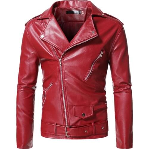 Mens Motor Leather Zipper Jacket S-5XL New Male Turn-down Collar PU Leather Outerwear Men High Street Black Coat Brand Clothing