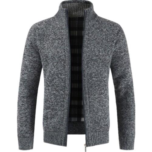 Men Clothing 2021 Autumn Winter New Mens Cardigan Sweater Thickened Warm Knit Sweater Casual Fashion Mens Top