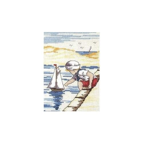 Fishxx Cross Stitch A096 cartoon [the boat]children sailing yesterday series golden childhood nostalgia series 14ct kit
