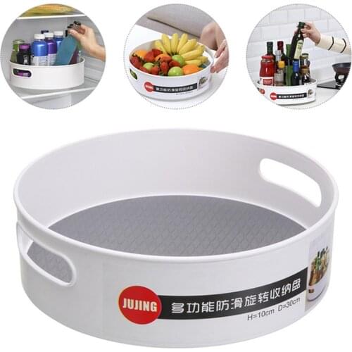 Non-slip Storage Tray Table Fruit Tray Rotary Organizer for Kitchen Bathroom
