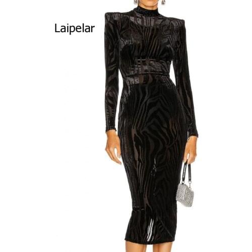 Autumn and Winter 2021 New Velvet Thin Black Zebra Print Elegant Sexy Retro Dress for Women Party