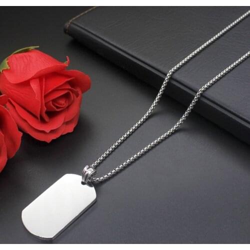 Necklaces mens Military card fashion necklace stainless steel pendant simple large necklaces jewelry for neck male accessories