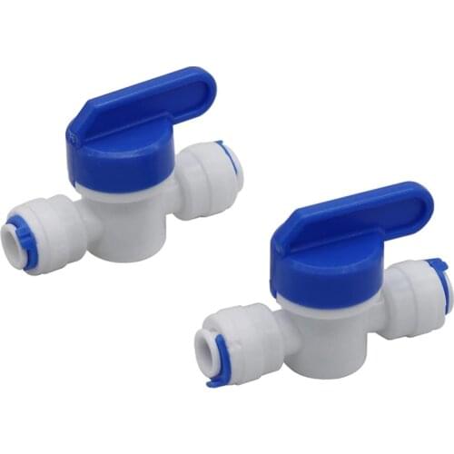 RO Straight 1/4" OD Hose Quick Connection Pipe Control Fittings Plastic Water Ball Valve Reveser Osmosis Aquarium Fittings