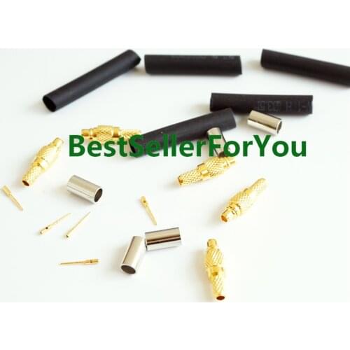 10Pcs MMCX male Plug Crimp straight RF Connector for RG316 RG179 RG174 Cable C