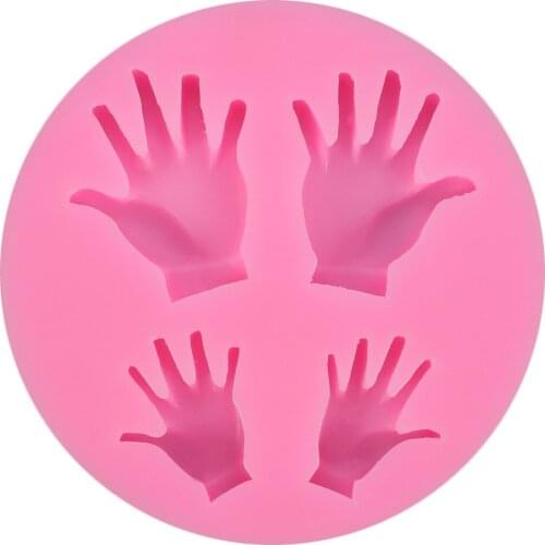 1pc Human Hand Fondant Cake Decorating Tools Silicone Mould Clay Candy Molds Gumpaste Chocolate Moulds Cake Tools