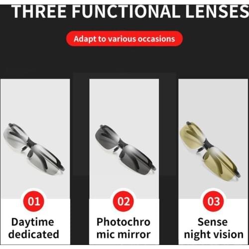 Top Photochromic Sunglasses Men Women Polarized Chameleon Dual Glasses Vintage Lens Purpose And Night Day Fishing Driving U1O1