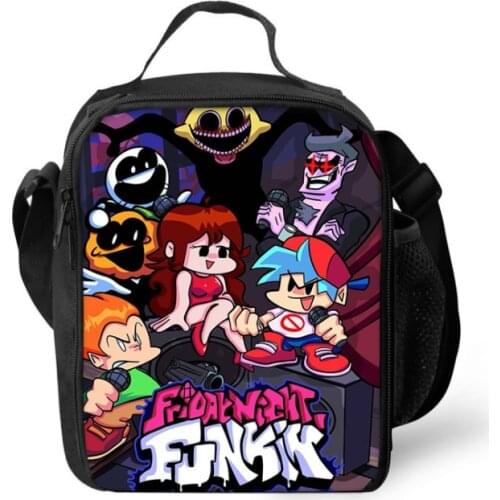 Friday night Funkin Printing Kids Lunch Bag for Children Lunch Box Student Food Pouch Girls Messenger Bag Boys Shoulder Bag