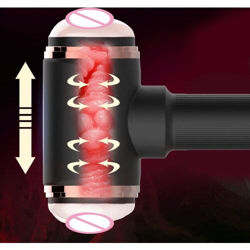 7 Frequency Telescopic Masturbation cup Artificial Vagina 3D Vagina Adult Products Male Masturbation Device Sex Toys for Man